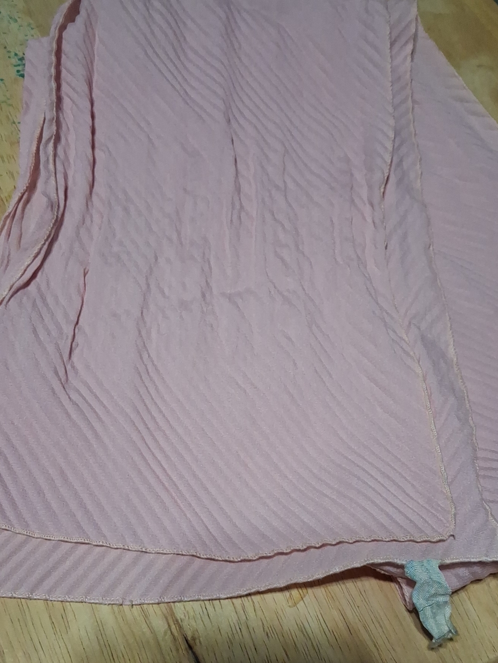 Blush Pink Pleated Lightweight Scarf